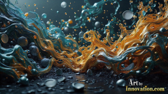 Metallic Fluids in Motion Wallpaper Backgrounds - HD Desktop Wallpaper Background 4k.
