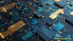 Amazing Graphics Art Collection: Gold,Blue,& Black Technology - HD Desktop Wallpaper & Backgrounds.