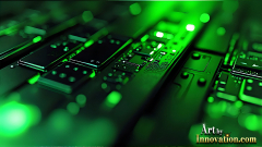Amazing Graphics Art Collection: Modern Technology Green & Black - HD Desktop Wallpaper & Backgrounds.
