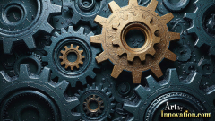 Amazing Graphics Art Collection: Modern Metallic Gears - HD Desktop Wallpaper & Backgrounds.