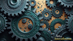 Amazing Graphics Art Collection: Modern Metallic Gears - HD Desktop Wallpaper & Backgrounds.