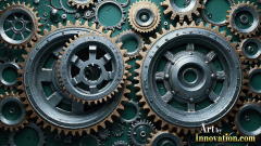 Amazing Graphics Art Collection: Modern Metallic Gears - HD Desktop Wallpaper & Backgrounds.