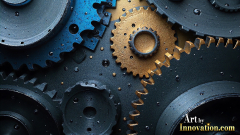 Amazing Graphics Art Collection: Modern Metallic Gears - HD Desktop Wallpaper & Backgrounds.