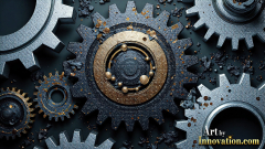 Amazing Graphics Art Collection: Modern Metallic Gears - HD Desktop Wallpaper & Backgrounds.