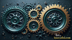 Amazing Graphics Art Collection: Modern Metallic Gears - HD Desktop Wallpaper & Backgrounds.