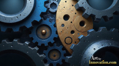 Amazing Graphics Art Collection: Modern Metallic Gears - HD Desktop Wallpaper & Backgrounds.
