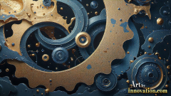 Amazing Graphics Art Collection: Modern Metallic Gears - HD Desktop Wallpaper & Backgrounds.