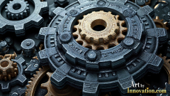Amazing Graphics Art Collection: Modern Metallic Gears - HD Desktop Wallpaper & Backgrounds.