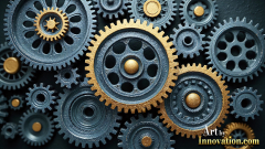 Amazing Graphics Art Collection: Modern Metallic Gears - HD Desktop Wallpaper & Backgrounds.