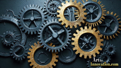 Amazing Graphics Art Collection: Modern Metallic Gears - HD Desktop Wallpaper & Backgrounds.