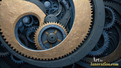 Amazing Graphics Art Collection: Modern Metallic Gears - HD Desktop Wallpaper & Backgrounds.