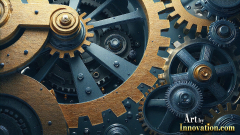 Amazing Graphics Art Collection: Modern Metallic Gears - HD Desktop Wallpaper & Backgrounds.