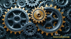 Amazing Graphics Art Collection: Modern Metallic Gears - HD Desktop Wallpaper & Backgrounds.