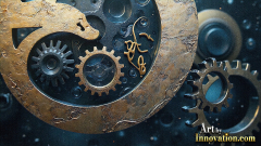 Amazing Graphics Art Collection: Modern Metallic Gears - HD Desktop Wallpaper & Backgrounds.
