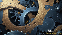 Amazing Graphics Art Collection: Modern Metallic Gears - HD Desktop Wallpaper & Backgrounds.
