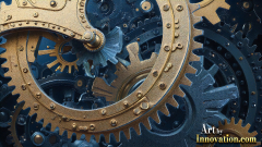 Amazing Graphics Art Collection: Modern Metallic Gears - HD Desktop Wallpaper & Backgrounds.