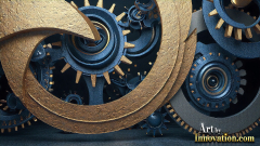 Amazing Graphics Art Collection: Modern Metallic Gears - HD Desktop Wallpaper & Backgrounds.