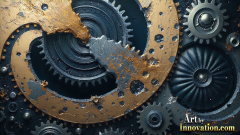 Amazing Graphics Art Collection: Modern Metallic Gears - HD Desktop Wallpaper & Backgrounds.