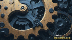 Amazing Graphics Art Collection: Modern Metallic Gears - HD Desktop Wallpaper & Backgrounds.