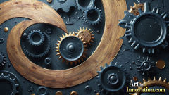 Amazing Graphics Art Collection: Modern Metallic Gears - HD Desktop Wallpaper & Backgrounds.