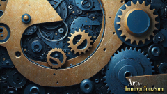 Amazing Graphics Art Collection: Modern Metallic Gears - HD Desktop Wallpaper & Backgrounds.