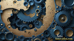 Amazing Graphics Art Collection: Modern Metallic Gears - HD Desktop Wallpaper & Backgrounds.