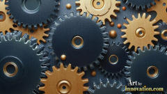 Amazing Graphics Art Collection: Modern Metallic Gears - HD Desktop Wallpaper & Backgrounds.