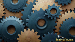 Amazing Graphics Art Collection: Modern Metallic Gears - HD Desktop Wallpaper & Backgrounds.