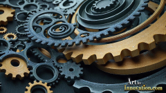 Amazing Graphics Art Collection: Modern Metallic Gears - HD Desktop Wallpaper & Backgrounds.