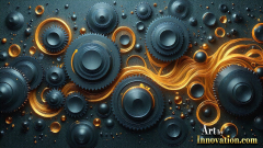 Amazing Graphics Art Collection: Modern Metallic Gears - HD Desktop Wallpaper & Backgrounds.