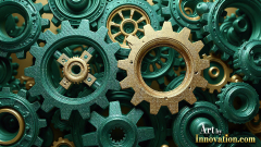 Amazing Graphics Art Collection: Modern Metallic Gears - HD Desktop Wallpaper & Backgrounds.
