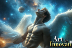 Male Angels from Above,handsome & sexy men,fantasy wings,brought to life through the magic of AI