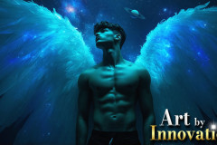 Male Angels from Above,handsome & sexy men,fantasy wings,brought to life through the magic of AI