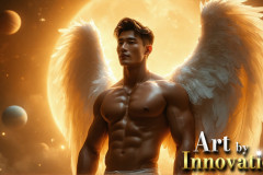 Male Angels from Above,handsome & sexy men,fantasy wings,brought to life through the magic of AI