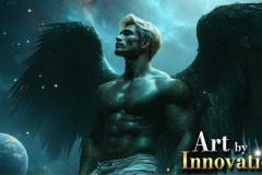 Male Angels from Above,handsome & sexy men,fantasy wings,brought to life through the magic of AI