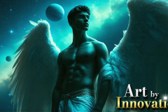 Male Angels from Above,handsome & sexy men,fantasy wings,brought to life through the magic of AI