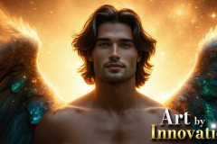 Male Angels from Above,handsome & sexy men,fantasy wings,brought to life through the magic of AI