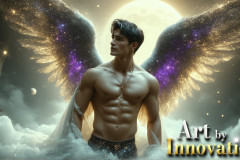 Male Angels from Above,handsome & sexy men,fantasy wings,brought to life through the magic of AI