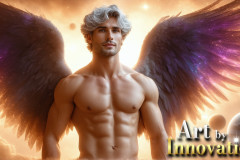 Male Angels from Above,handsome & sexy men,fantasy wings,brought to life through the magic of AI