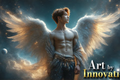Male Angels from Above,handsome & sexy men,fantasy wings,brought to life through the magic of AI