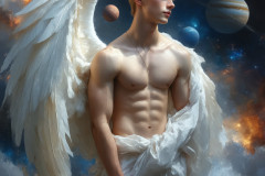 Male Angels from Above,handsome & sexy men,fantasy wings,brought to life through the magic of AI