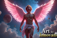 Male Angels from Above,handsome & sexy men,fantasy wings,brought to life through the magic of AI