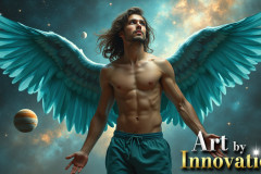 Male Angels from Above,handsome & sexy men,fantasy wings,brought to life through the magic of AI