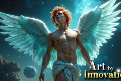 Male Angels from Above,handsome & sexy men,fantasy wings,brought to life through the magic of AI