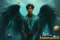 Male Angels from Above,handsome & sexy men,fantasy wings,brought to life through the magic of AI