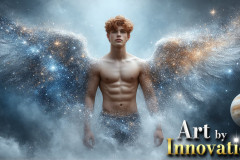 Male Angels from Above,handsome & sexy men,fantasy wings,brought to life through the magic of AI