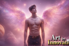 Male Angels from Above,handsome & sexy men,fantasy wings,brought to life through the magic of AI