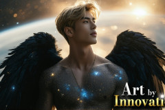 Male Angels from Above,handsome & sexy men,fantasy wings,brought to life through the magic of AI