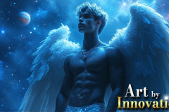 Male Angels from Above,handsome & sexy men,fantasy wings,brought to life through the magic of AI