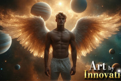 Male Angels from Above,handsome & sexy men,fantasy wings,brought to life through the magic of AI